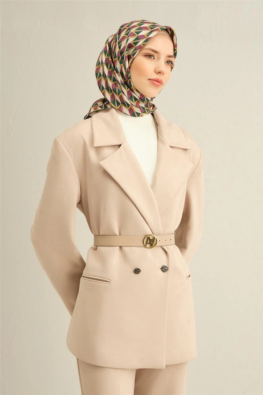 Armine Geometrik Desenli Saf İpek Twill Eşarp 9309d 84 Çok Renkli