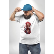 Angemiel Zombi Beyaz The Walking Dead Beyaz Büyük Beden Kadın Erkek Ünisex Basic Ön Baskılı Tişört Beyaz