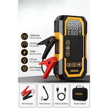 4'ü 1 Arada 90w Şarjlı Akü Ateşleyici Lastik Şişirici Powerbank Led Işık 150psi Yüksek Basınçlı