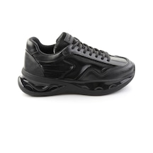 Bambi Siyah Siyah Streç Kadın Sneaker K01228092409