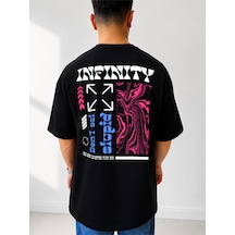 525 Oversize Sırt Baskılı Streetwear Unisex T-shirt İnfinity Siyah