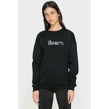 The Doors Silüet Logo Baskılı Siyah Kadın Sweashirt The Doors Silüet Logo Baskılı Siyah Kadın Sweashirt