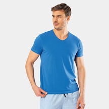 Cacharel Erkek V Yaka Likralı T-shirt 1332/saks Saks