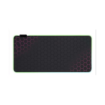 Store Büyük Oyuncu Rgb Mousepad Ve Klavye Pad Mavi Altıgen Desenli Tasarım Işıklı 80x30cm Rgb Kırmızı Petek Desenli Mouse Pad
