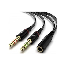 Tek Girişli Kulaklığı Bilgisayara Bağlama, Kulaklık Ve Mikrofon Ayırıcı, 1 Dişi 2 Ekek 3.5mm Jak Mikrofonlu Kulaklık Ayırıcı, Çevirici