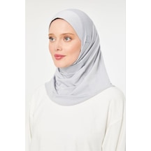 Melodi Scarf Kadın Tesettür Hijab Deniz Havuz Spor Uyumlu Bone Açık Gri Açık Gri