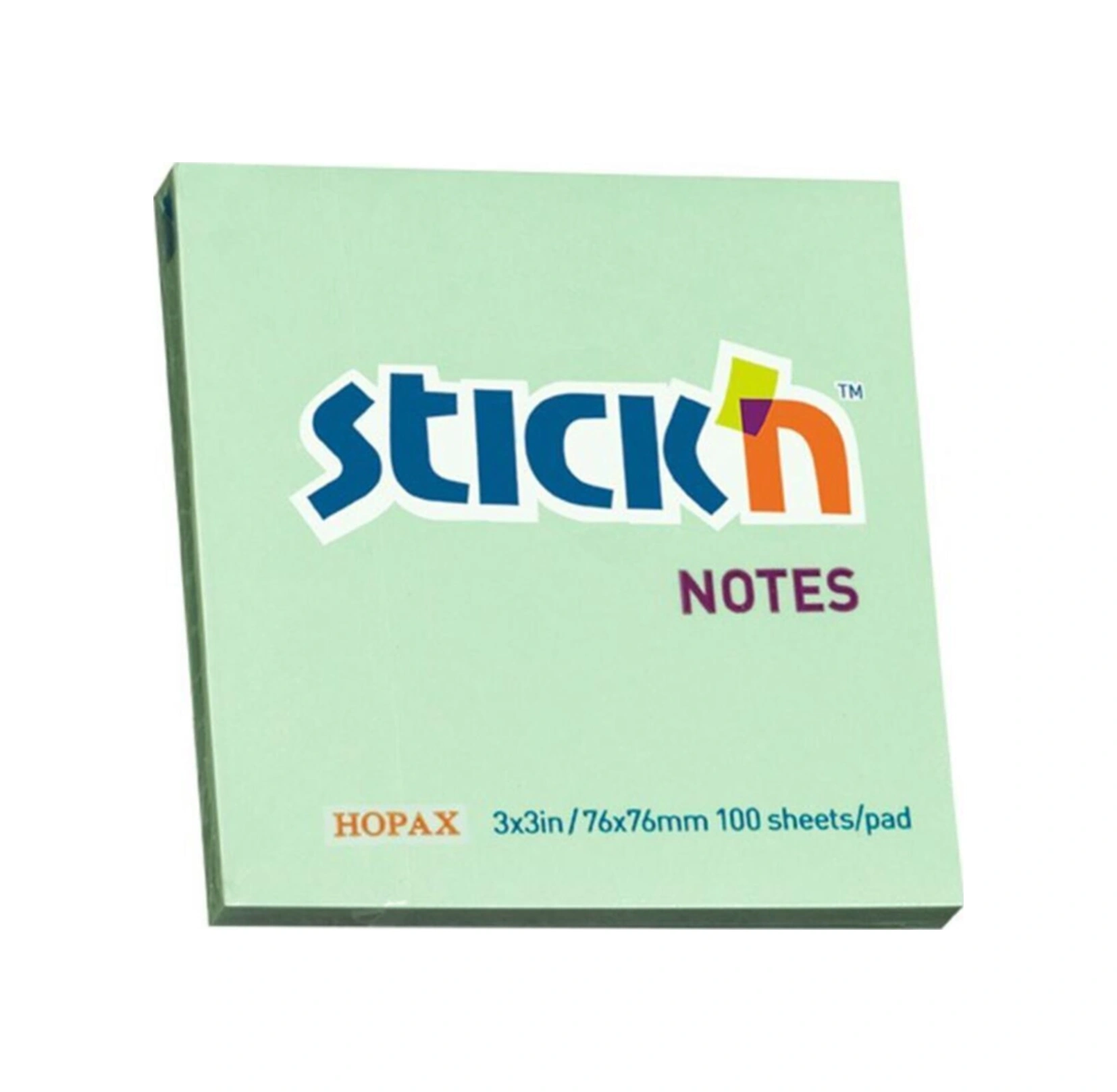 Stıckn 76x76 Pastel Yeşil Yapışkanlı Notluk 100 Yp.