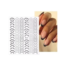 Oval Siyah French Tırnak Stıcker Wg625