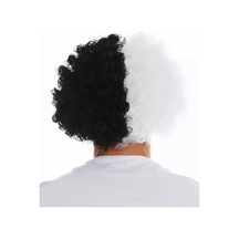 Kıvırcık Afro Peruk 1 Adet Siyah Beyaz Renk Çok Renkli