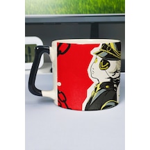 Persona 5 Baskılı Seramik Lüks Kupa 1 Adet Özel Siyah Kulp Dalga Kulp V5d Çok Renkli