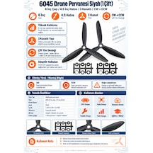 6045 Drone Pervanesi - Siyah, 1 Çift