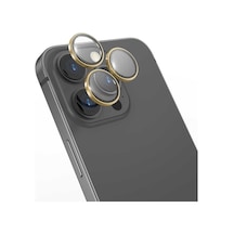 Apple Uyumlu   iPhone 17 Pro Wiwu Lens Guard Metal Kamera Lens Koruyucu Gold