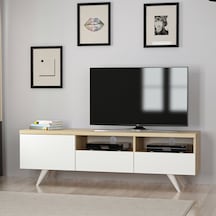 Bmdekor Tv Sehpası Berrak Beyaz Safir Meşe 150 Cm