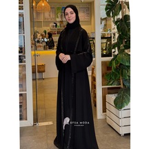 Nazzain Işıltı Şerit Abaya Çok Renkli