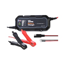 Vkemall 1500ma Motosiklet Akü Şarj Cihazı 12v Otomatik Akü Şarj Aleti Bakım Cihazı Araba Siyah