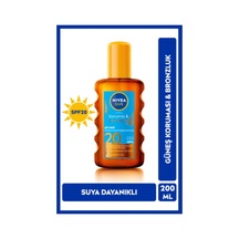 Sun Spf20 Güneş Koruyucu Ve Bronzlaştırıcı Vücut Yağı 200ml, Doğal Bronzluk,suya Dayanıklı