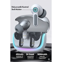 Enc Gürültü Engellemeli Pro Bluetooth Kulaklık 4 Mikrofon, İos Android Uyumlu, Bt 5.3 Premium Bass Rgb Işıklı Beyaz - 889074112