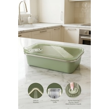Stainless Paslanmaz Çelik Vakumlu Saklama Kabı,fırın Ve Kek Kabı 800 Ml Lunch Box Yeşil