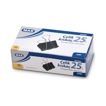 Mas Omega 25 Mm. Double Klips Çelik Kıskaç 12 Adet 925