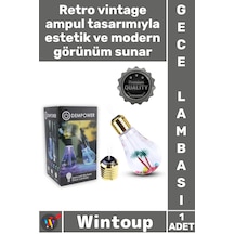 Lamba Hava Nemlendirici Retro Estetik Işıklı Dekoratif Modern Buharlı Ampül Tasarımlı Gece Lambası