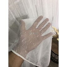 Tül Perde Brillant Kar Yağdı Etek Kurşun Sarım Düz Tül Sarı