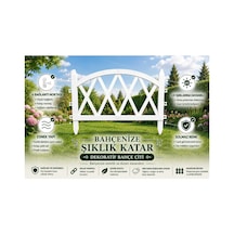 Bahçeart Bahçe Çiti Plastik Dekoratif Bahçe Dekorasyon Çiti Bahçe Düzenleme Panel Çit Beyaz 10 Adet 6 Metre Beyaz 10 Adet