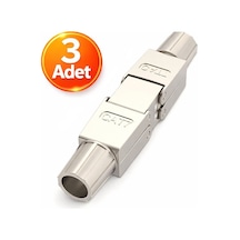 3 Adet - Cat7 Cat6 Cat6a Rj45 Kablo Birleştirici Ağ Kablosu Uzatma Aparatı - Metal