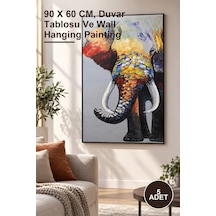5 Adet Duvara Asmalı Yağlı Boya Pano 90 X 60 Cm, Duvar Tablosu Ve Wall Hanging Painting