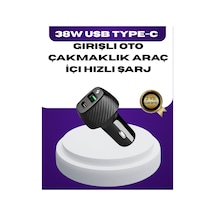 38w Çift Çıkışlı Araç Şarj Cihazı Type-c Ve Usb Pd Destekli
