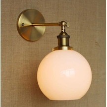 MYLİGHTS  RUSTİK VİNTAGE ESKİTME OPAL CAMLI APLİK DUVAR LAMBASI OKUMA LAMBASI Eskitme