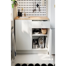Ikea Beyaz Çok Amaçlı Mutfak Dolabı 120x61x220 Cm