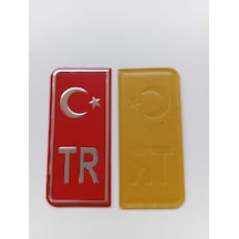 Tr Plaka Krom Sticker 2'li - Türkiye Plaka Krom Stıcker - Türkiye Plakalık Krom