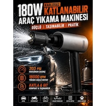 180w 18000rpm 203psı Katlanabilir Araç Yıkama Makinesi Dijital Göstergeli Basınçlı Su Pompası Siyah