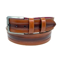 Süzer Deri Taba Suni Deri Dikişli Model 4.5 Cm.lik Spor Kot Kemer - 4523-61-22ks Taba