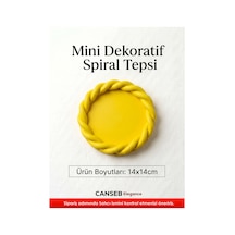 14x14cm - Premium - Limon Sarısı - Dekoratif Sarmal Tepsi - El Boyaması İşçilik 14x14cm Ebat