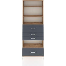 Arges Dolap 4 Raflı 4 Çekmeceli 88x30x243 Çam-antrasit Atlas Çam