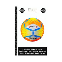 Premium Beach-10 Su Geçirmez Plaj Futbolu Turuncu Mavi 5 No Erkek Tatil Çocuk Turuncu - Mavi