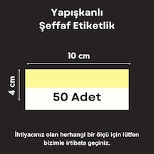 50 Ad Pvc Etiketlik Yapışkanlı 10x4 Cm Raf Etiket Cebi Yapışkanlı