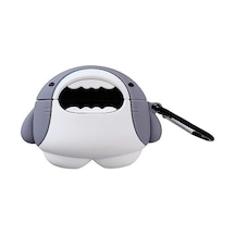 Galaxy Buds 3 Kılıf Cartoon Figürlü Silikon Crtn-fgr-kpkblk Galaxy Buds 3 İle Uyumlu Kılıf - Beyaz - Gri