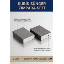 Kubik Sünger Zımpara 100 Ve 220 Kum 100x70x25 Mm 2 Adet Takoz El Zımparası