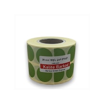 25 mm Yuvarlak Etiket | Yeşil Renkli Yapışkanlı Yuvarlak Etiekt