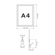 A4 Mandallı Etiketlik - Sepet, Stand, Çerçeveli Etiket 25 Adet-turuncu