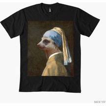 Flood Of Style Vermeerkat Erkek Kadın Tişörtü %100 Pamuklu Tişört Kısa Kollu Üstler 1217-3 Çok Renkli