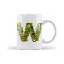 Yeni Yıl Yılbaşı Özel W Harfli Kupa Bardak Porselen Karışık