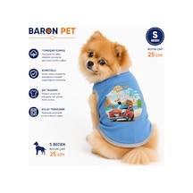 Köpek Tişörtü S Beden Boyun Çapı 25 Cm Time To Travel Baskılı Kolsuz Atlet - Mavi