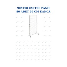 Tel Pano Standı 90x190 Cm Krom 80 Adet Kanca Bijuteri Standı Çorap Standı Telefon Standı