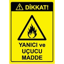 Dikkat Yanıcı Ve Uçucu Madde İsg Uyarı Levhası Pvc A4 21x30 Cm