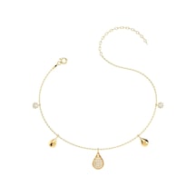 İndigo Takı Su Damlası Altın Kaplama Gümüş Halhal