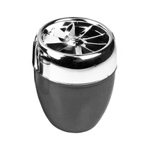 Bas-çevir Türbin Metal Hazneli Küllük Parlak Siyah 9 CM