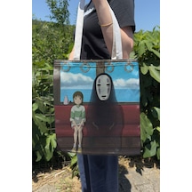 Zipzap Spirited Away V4 Yazlık Kışlık Çift Taraflı Kanvas Baskı Bez Çanta Anime Çantası